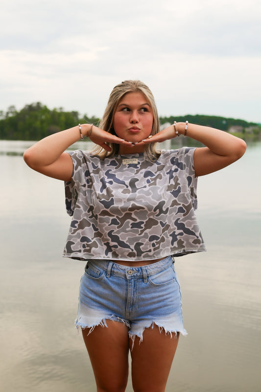 Camo Cross Over Top PRE-ORDER