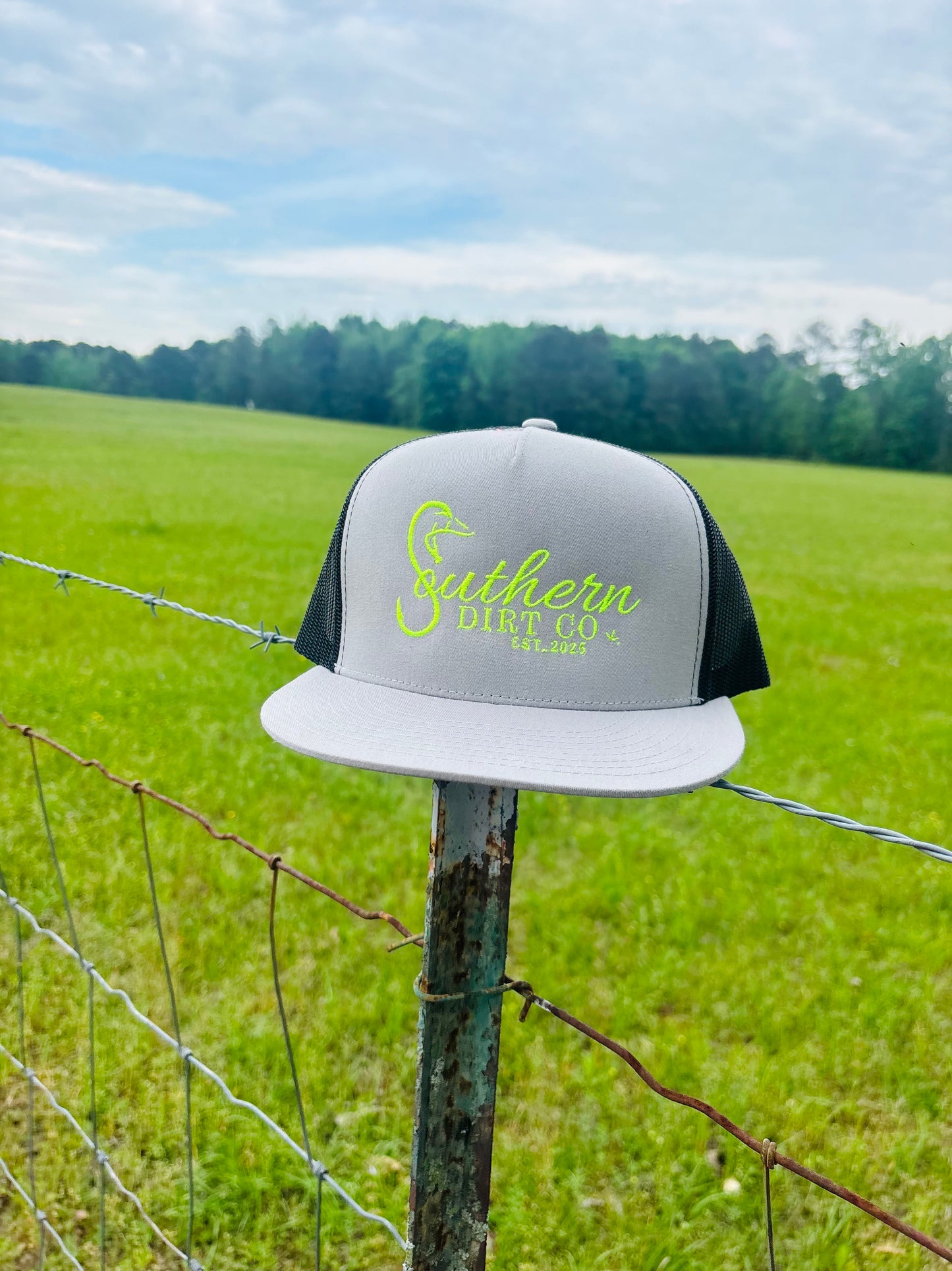 Gray and Neon Green Logo Hat