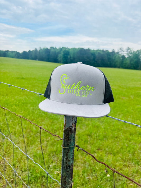 Gray and Neon Green Logo Hat