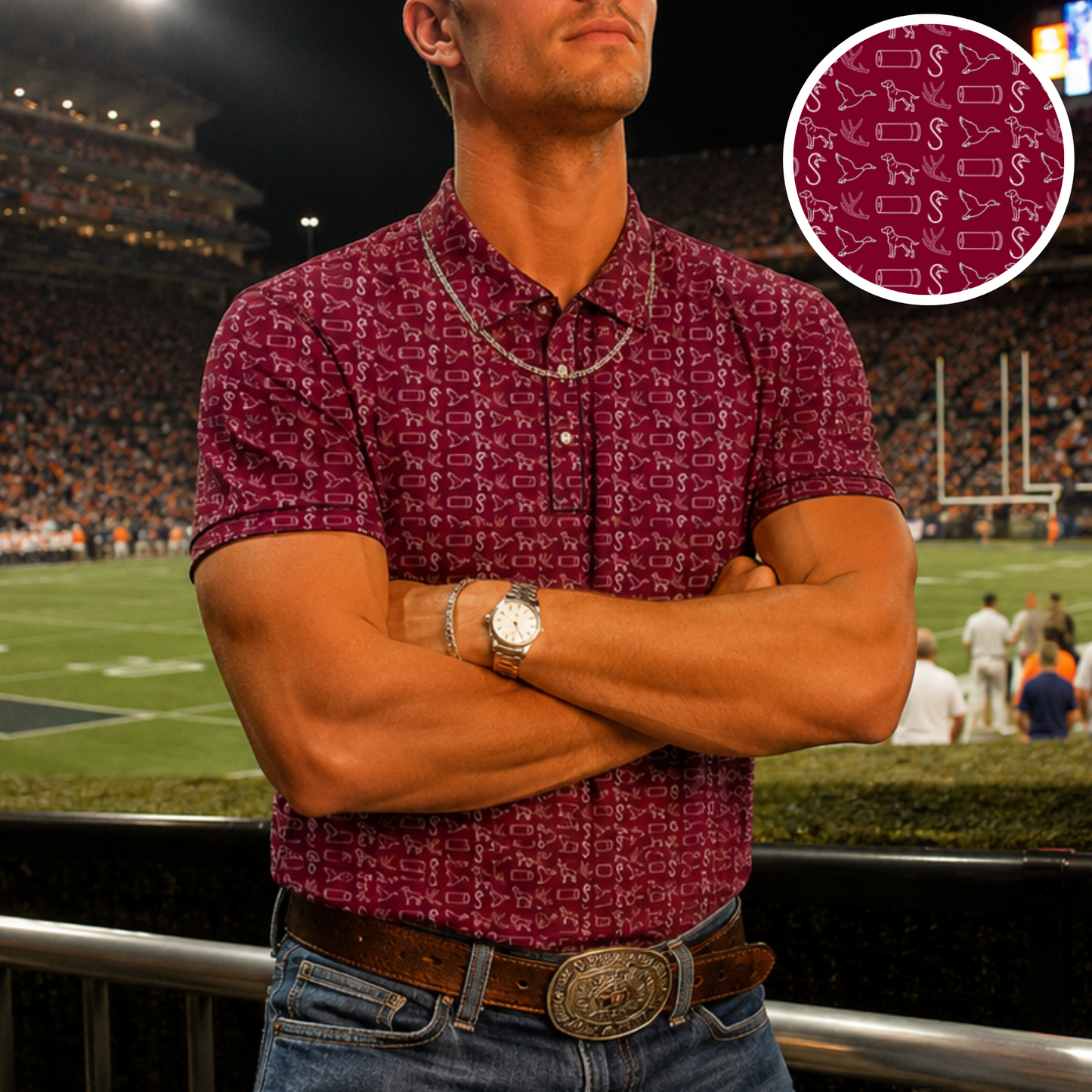 Crimson & White Performance Polo