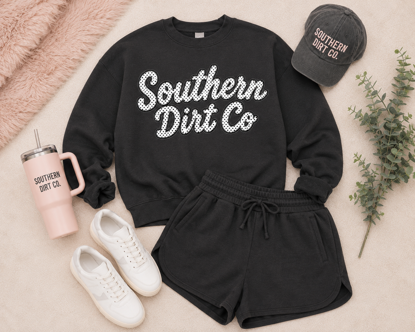 Black Polka Dot Set